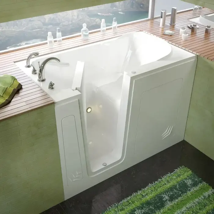 MediTub Walk-In 30 x 54 Left Drain White Soaking Walk-In Bathtub – 3054LWS