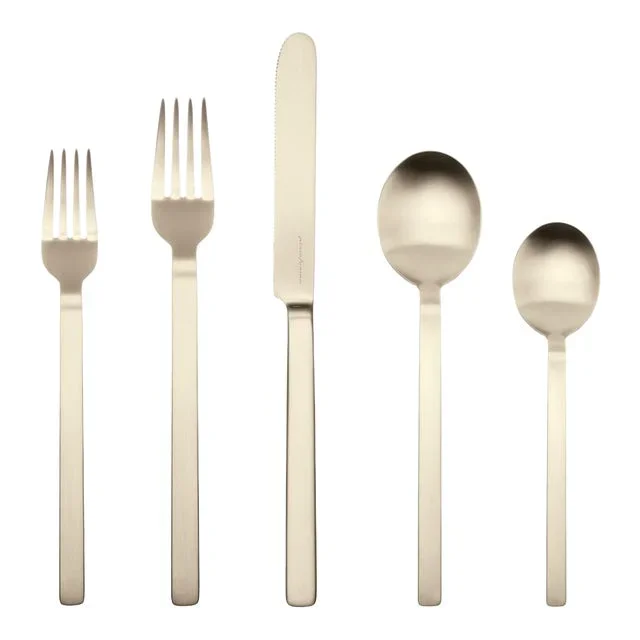 Mepra Stile 20-Piece Flatware Set, Ice Champagne