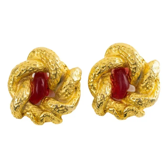 Mercedes Robirosa Paris Gilded Metal Snake Clip Earrings- Set of 2