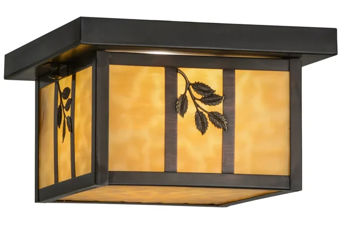 Meyda 10″sq Hyde Park Sprig Flushmount – 52808