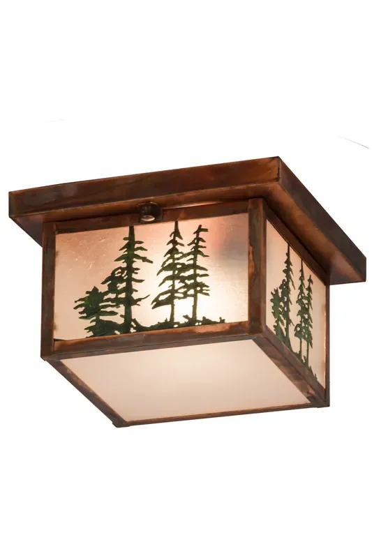 Meyda 10″sq Hyde Park Tall Pines Flushmount – 180660