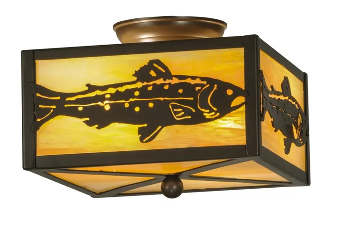 Meyda 10″sq Trout Flushmount – 18958