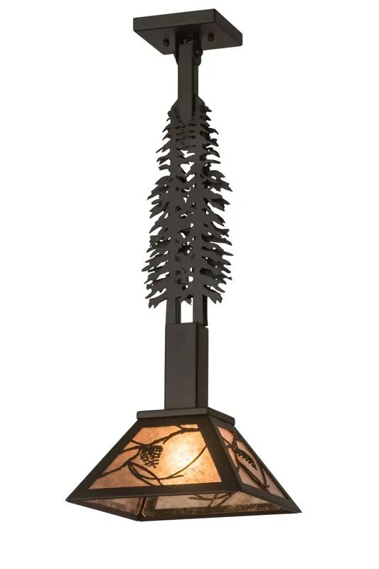 Meyda 10″sq Whispering Pines Tall Pines Pendant – 175101
