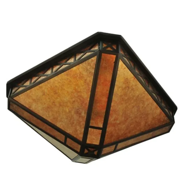 Meyda 25″w Amber Mica Diamond Mission Octagon Inverted Pendant – 110803