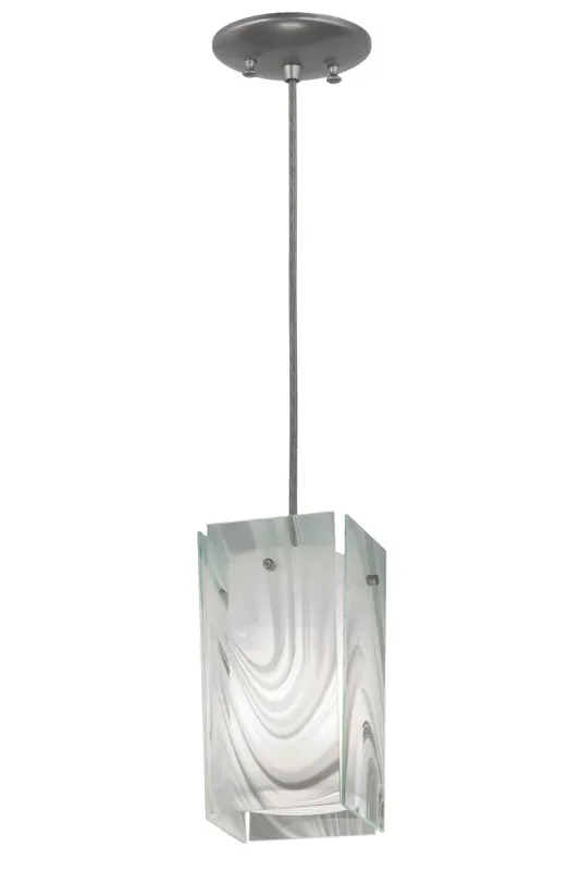 Meyda 5″sq Metro Blanco Swirl Quadrato Mini Pendant – 168502