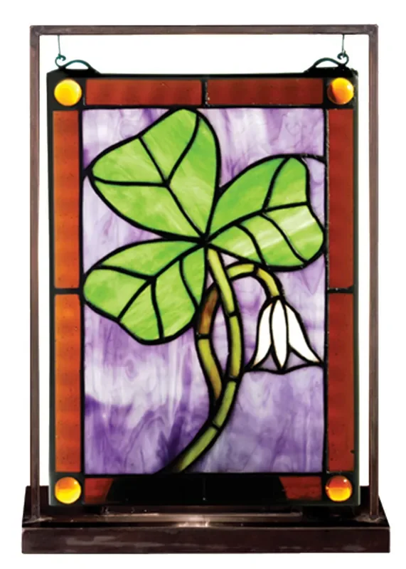 Meyda 9.5″w X 10.5″h Shamrock Lighted Mini Tabletop Window – 50036