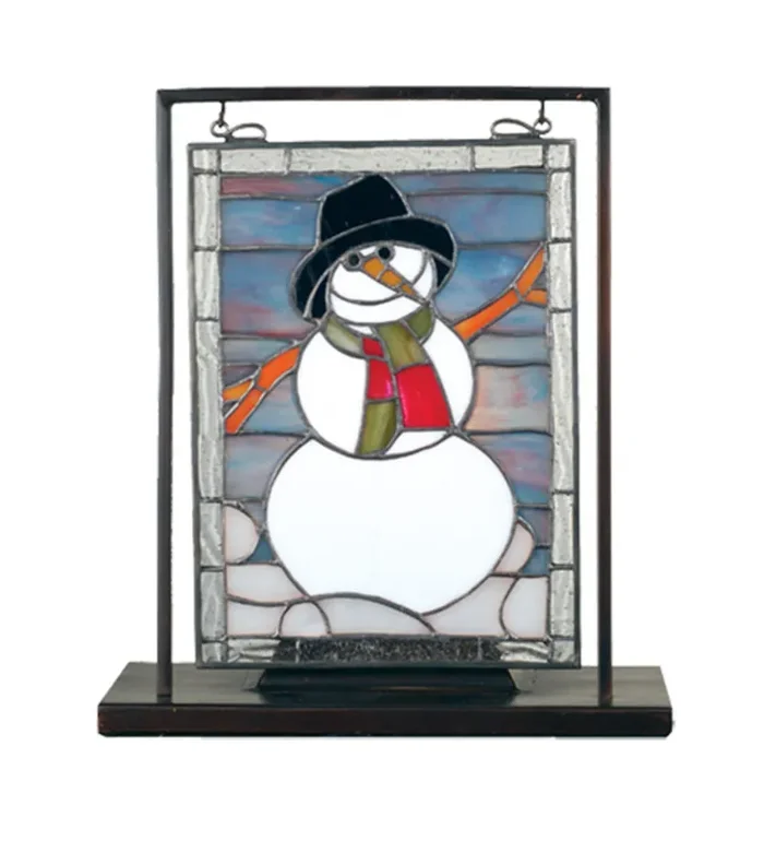 Meyda 9.5″w X 10.5″h Snowman Lighted Mini Tabletop Window – 68340