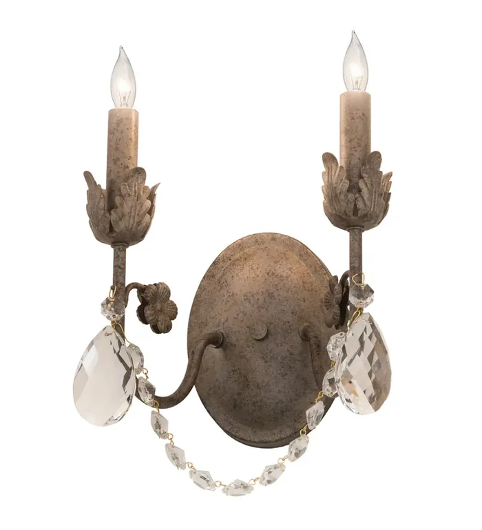 Meyda 9.5″ Wide Antonia 2 Light Wall Sconce – 211574