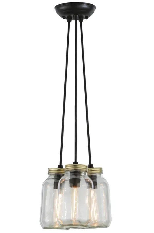 Meyda 9″w Mason Jar 3 Lt Pendant – 145069