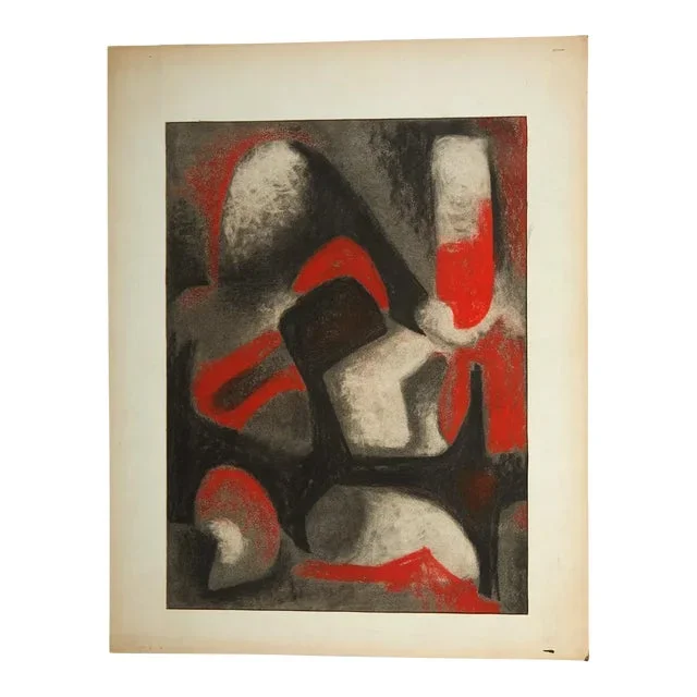Mid 20th Century MCM Carolyn Harris Abstract Pastel