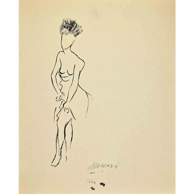 Mino Maccari, Woman, Drawing, 1960s