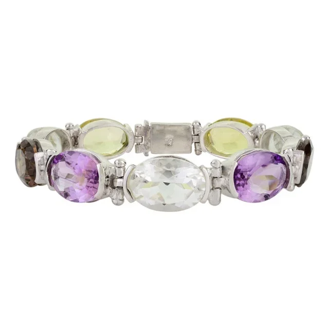 Multi Gemstone Bochic Tennis Bracelet by Carat&her