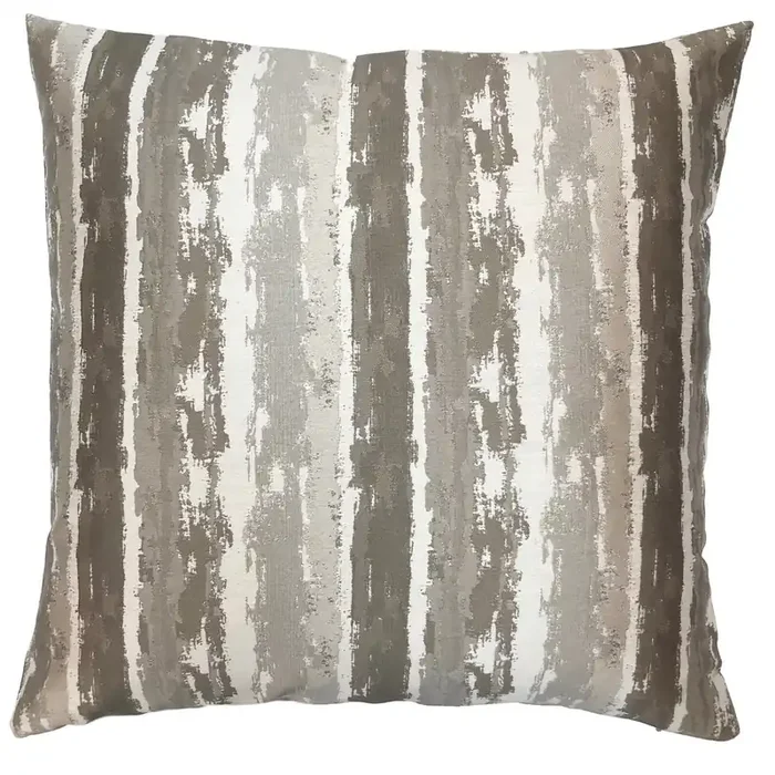 Murray Contemporary Decorative Feather And Down Throw Pillow In Stone Jacquard Fabric