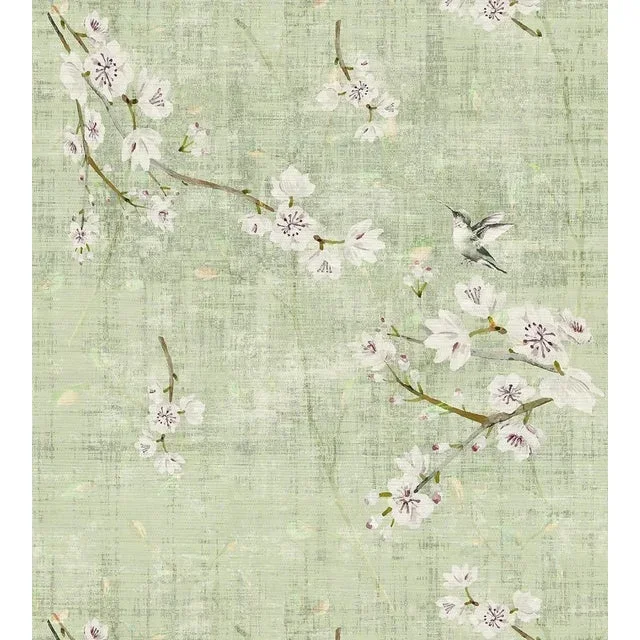 Nicolette Mayer through The House of Scalamandré Blossom Fantasia Wallcovering, Celadon