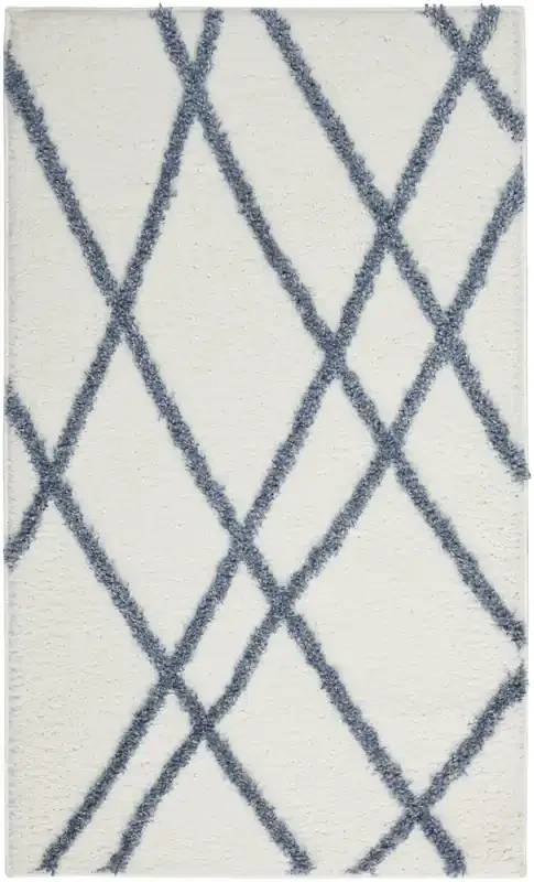 Nourison Feather Soft Fea02 Ivory Blue Area Rugs
