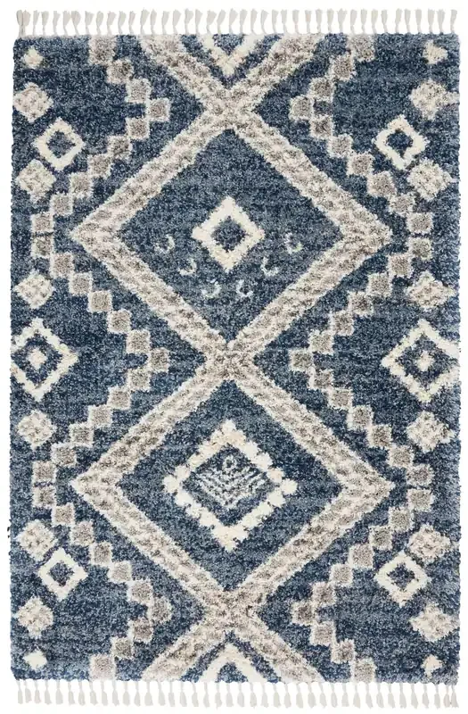 Nourison Scandinavian Shag Scn02 Denim Blue Area Rugs