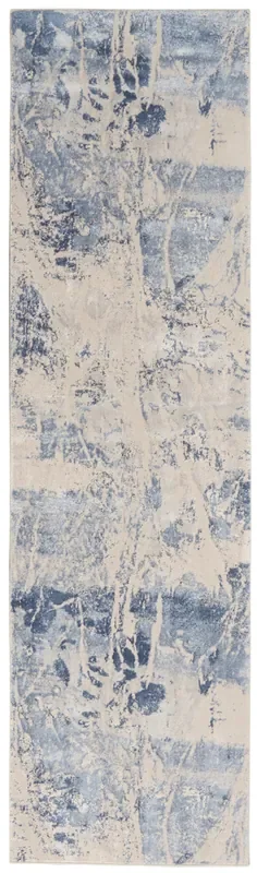 Nourison Sleek Textures Sle02 Blue/cream Area Rugs