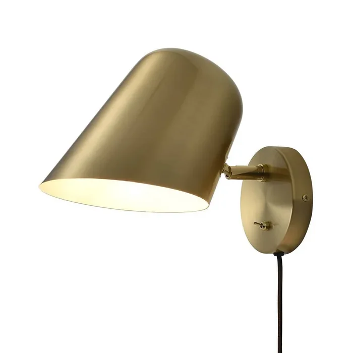 Nova of California Culver 7″ Plug-in Contemporary Sconce In Brushed Brass With On/off Switch For Bedroom Livingroom Hallway Brass 1-Light