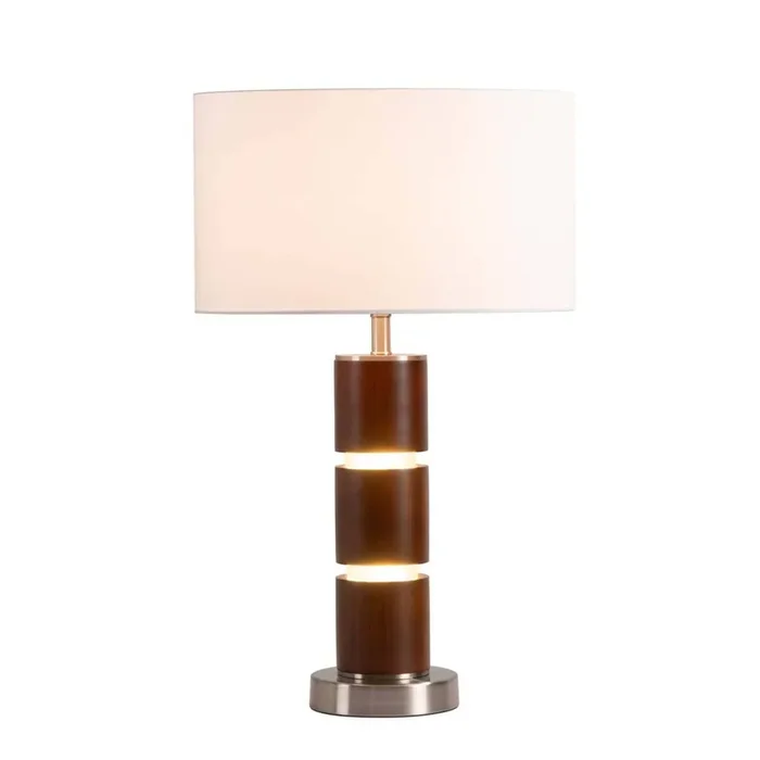 Nova of California Encino 24″ Table Lamp In Espresso And Nightlight Feature And 4-way Rotary Switch