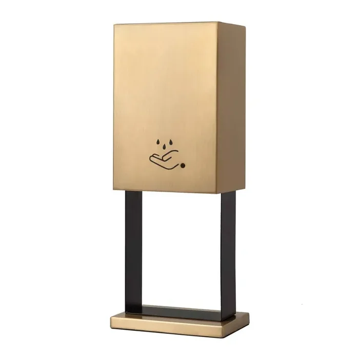 Nova of California Hand Sanitizer 21″ Tabletop Dispenser In Brushed Brass With Touchless Powermist Feature