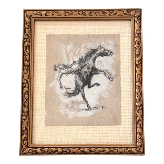 Original Bucking Bronco Drawing by Anna Heigh