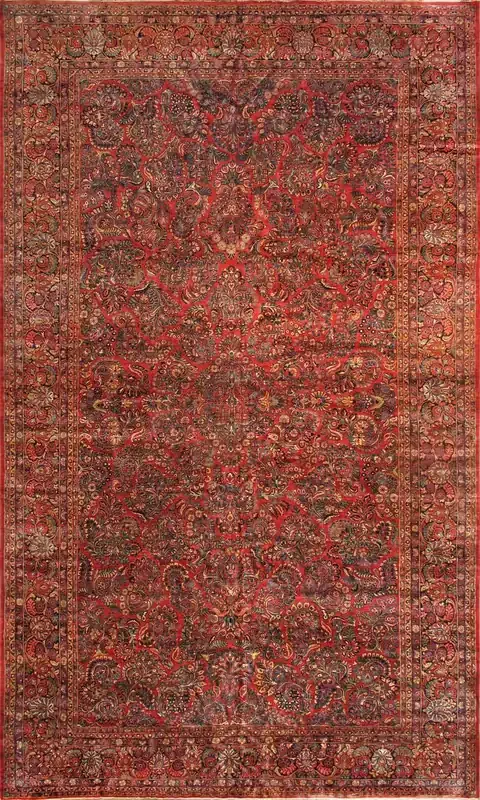 Pasargad Home 038921 Antique Red Area Rug – 12‘10″ X 20‘ 5″ Rectangular