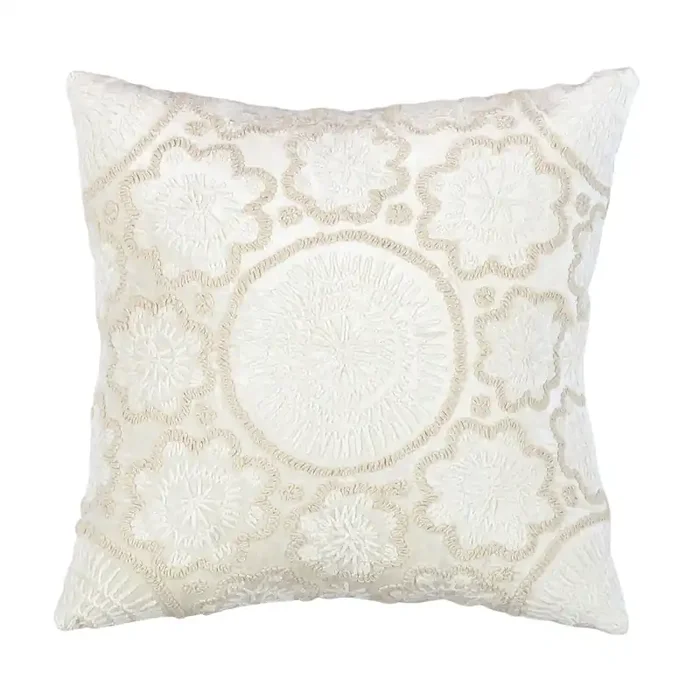 Pasargad Home PCC-7066 Naples Ivory Pillow – 20″ X 20″ Rectangular