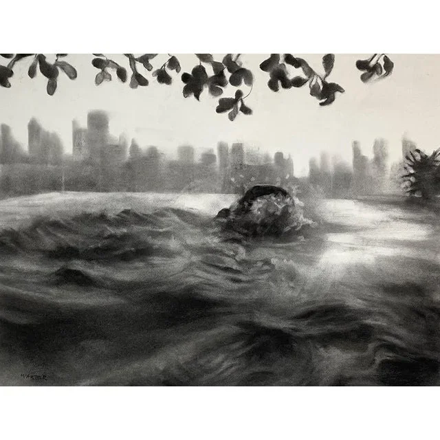 Patsy McArthur, The Space Between, Charcoal Drawing, 2023