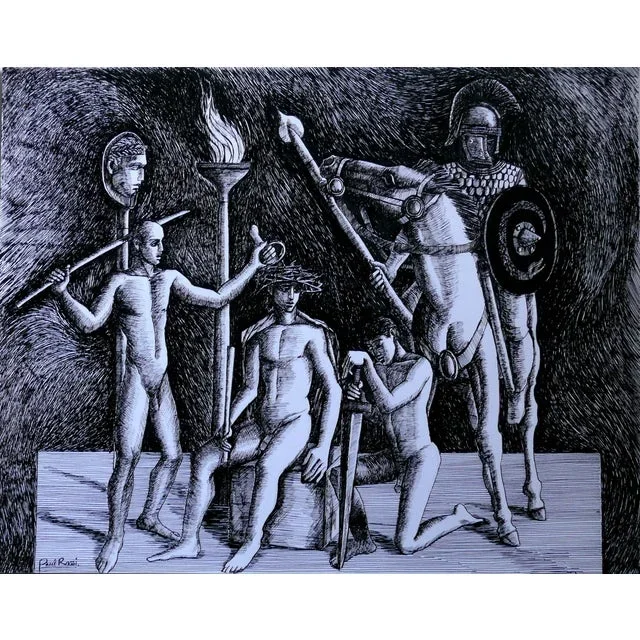 Paul Rossi “The Crowning With Thorns” Contemporary Ink Drawing 2018