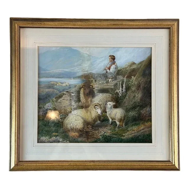 PH Staines, Sheep, Gouache on Paper, 1860
