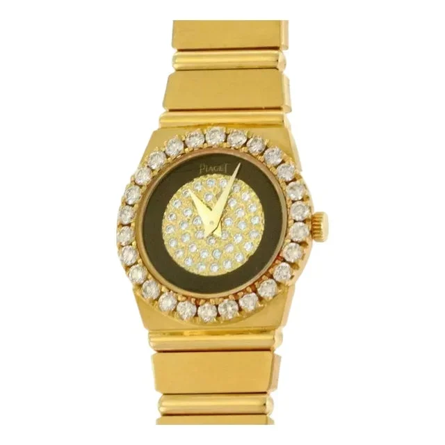 Piaget Polo Onyx Diamond Bezel & DIAL18k Yellow Gold Ladies Watch 435730