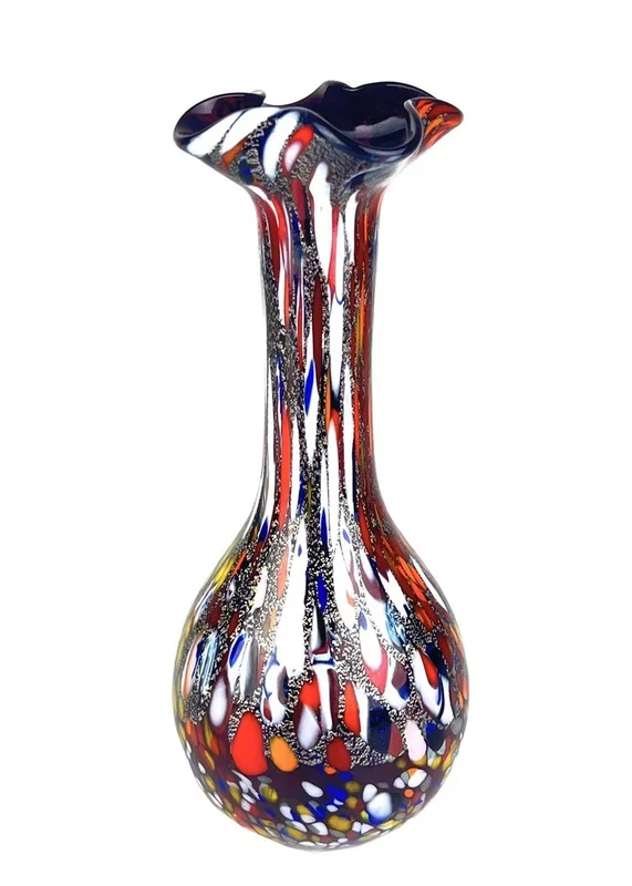 Quadrialto – Vaso In Vetro Di Murano Rosso “Fantasy”