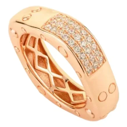 Roberto Coin Zircon Unisex Band in Solid Silver Size 7