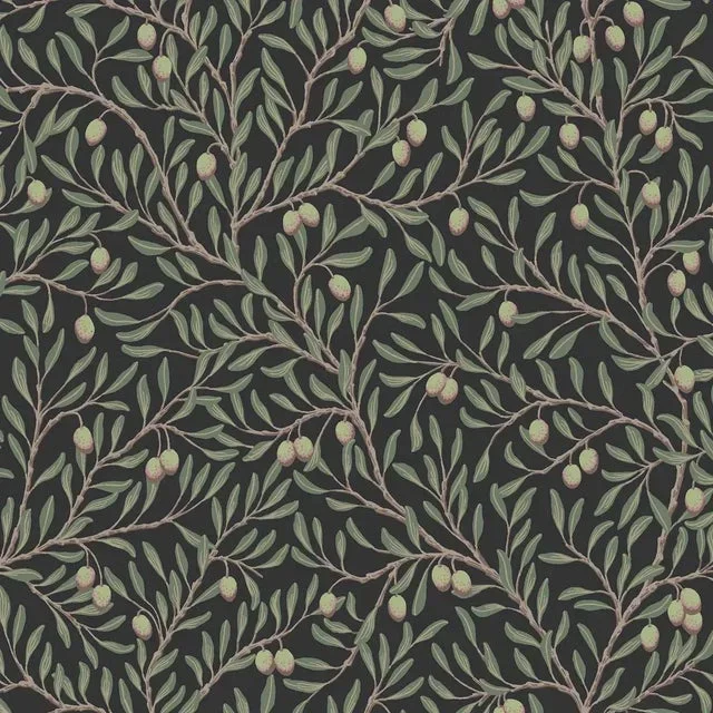 SAMPLE – Boråstapeter Olivträd Wallpaper In Spruce And Midnight