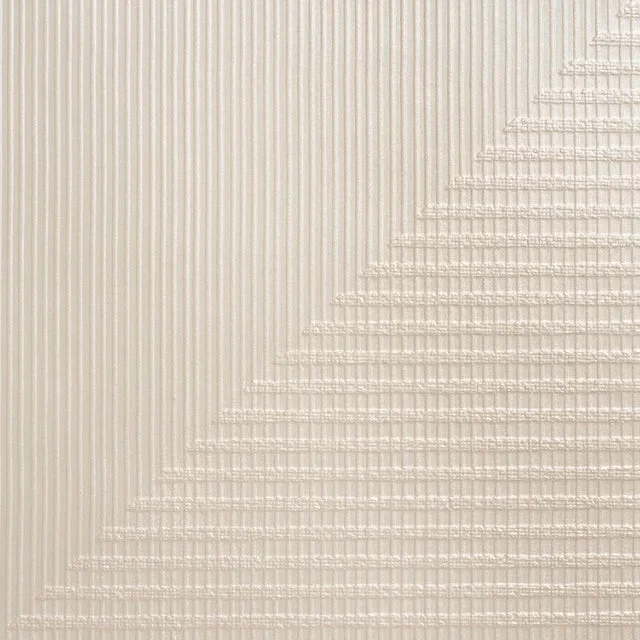 SAMPLE – Schumacher Hand Combed Triangles Wallpaper In Pearlescent