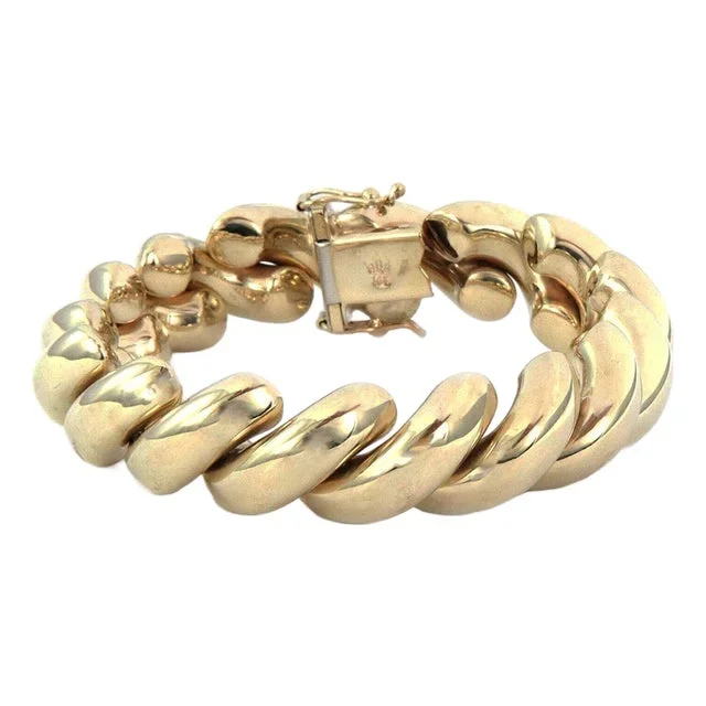 San Marco Macaroni 14k Yellow Gold 13mm Wide Bracelet