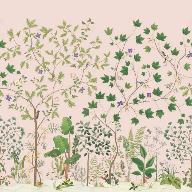 Sanderson Sycamore and Oak Wallpaper in Wild Rose