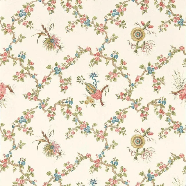 Sanderson Trelliage Wallpaper in Raspberry/Stone