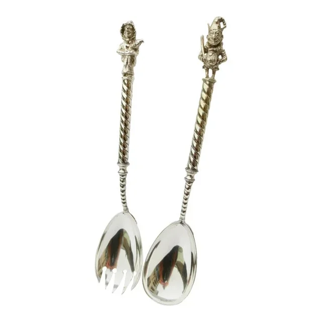 Silver Plate Salad Serving Set Punch & Judy Circa 1904- a Set of 2