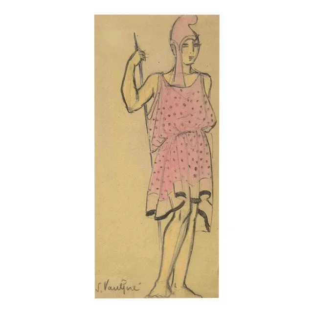Simone Vaulpré, Theatrical Costume, Drawing, Early 20th Century