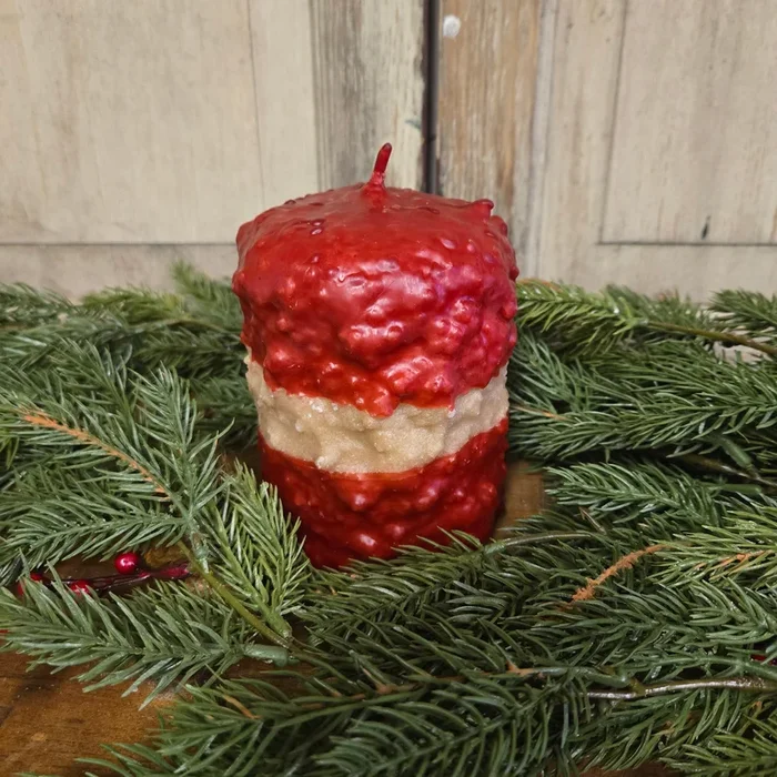 Small Pillar Candle Ribbon Candy