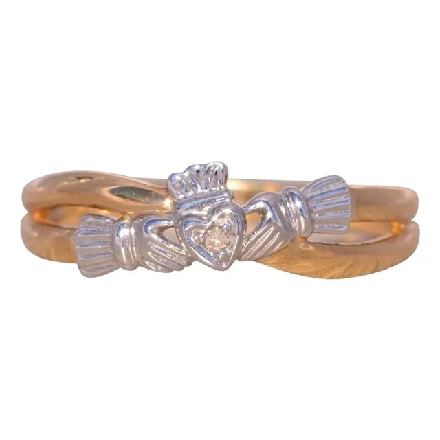 The Saggart: Irish Made Claddagh Ring with Natural Diamonds