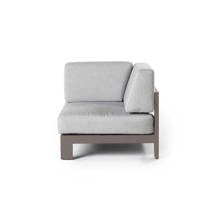 Tiburon Sectional Corner Chair in Quartz Grey Aluminum