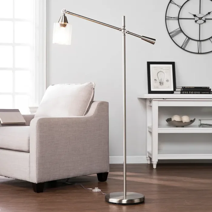 Tiernan Floor Lamp – Contemporary Style – Brushed Nickel