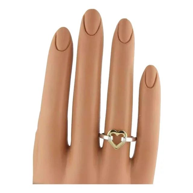 Tiffany & Co. Heart Ring Sterling Silver and 18k Yellow Gold