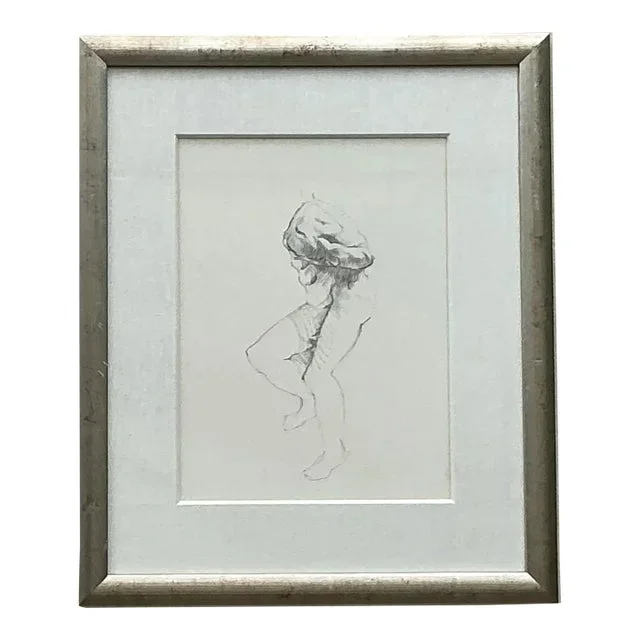 Vintage Boho Original Sketch of Man