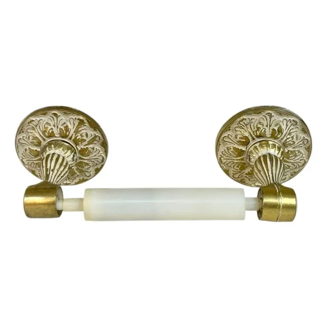 Vintage Gilt Metal Hollywood Regency Toilet Paper Holder