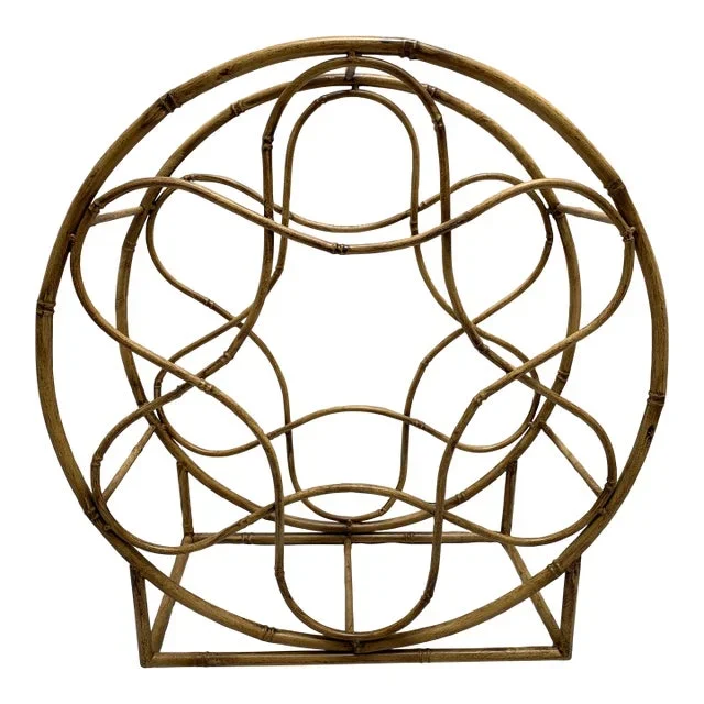 Vintage Metal Bamboo Design Bottle Storage Rack