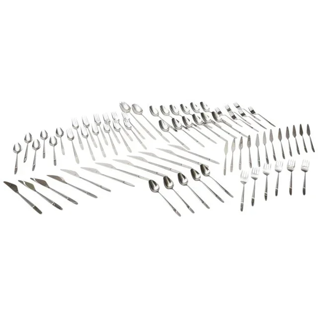 Vintage Stainless Steel Flatware of Helmut Adler for Amboss, Austria Set of 73 PIeces