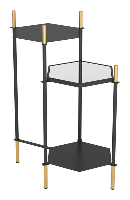 William Side Table Gold & Black